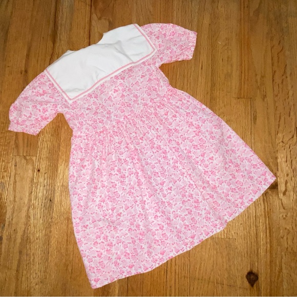 OSH KOSH - VINTAGE 80s - GIRL DRESS - Sailor Collar - USA - Small Stain - Size 5 - Picture 7 of 9